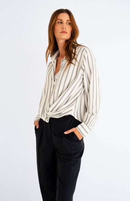 Maicazz Blouse Sense Silver Stripe Stretchshop.nl