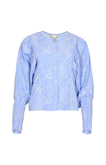 Maicazz Blouse Shanghai Blue Stripe Stretchshop.nl