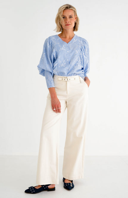 Maicazz Blouse Shanghai Blue Stripe Stretchshop.nl