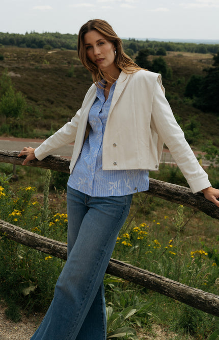 Maicazz Blouse Shanghai Blue Stripe Stretchshop.nl