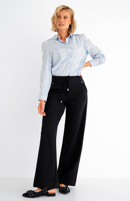 Maicazz Blouse Saigon Blue Stripe Stretchshop.nl