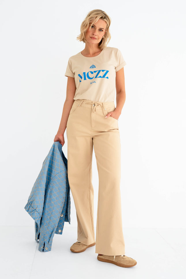 Maicazz T-shirt Onora Sand Blue Fog Stretchshop.nl