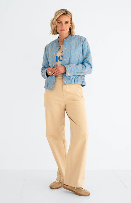 Maicazz T-shirt Onora Sand Blue Fog Stretchshop.nl