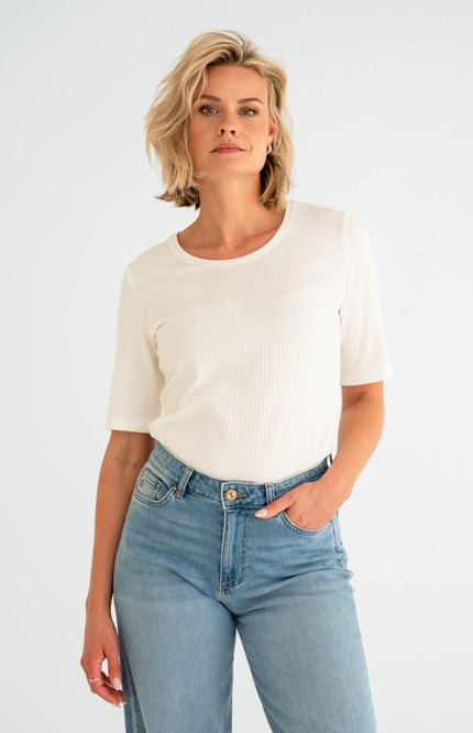 Maicazz T-shirt Mory Offwhite Stretchshop.nl