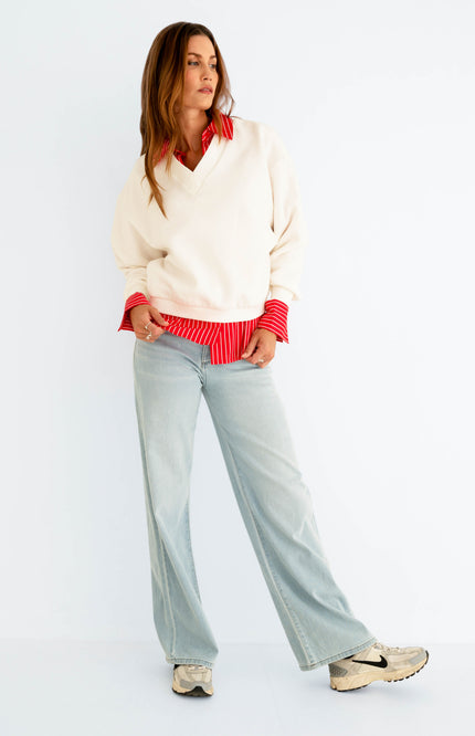 Maicazz Blouse Sotti Offwhite Red Stretchshop.nl