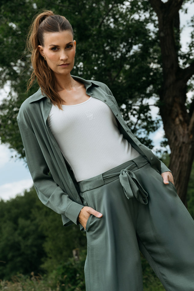 Maicazz Blouse Shoot Green Smoke Stretchshop.nl