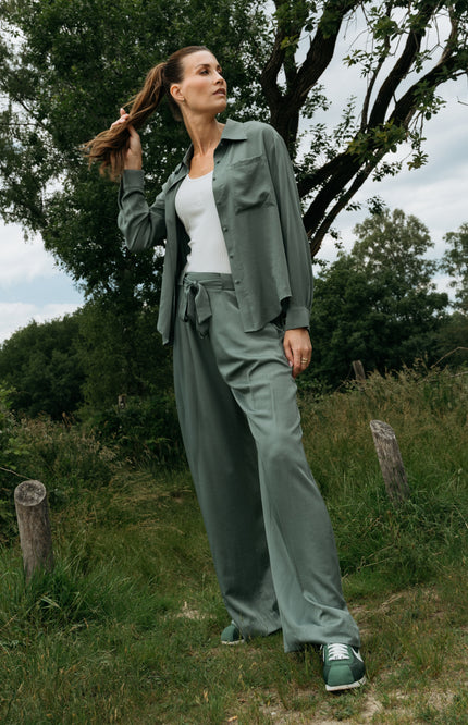 Maicazz Blouse Shoot Green Smoke Stretchshop.nl