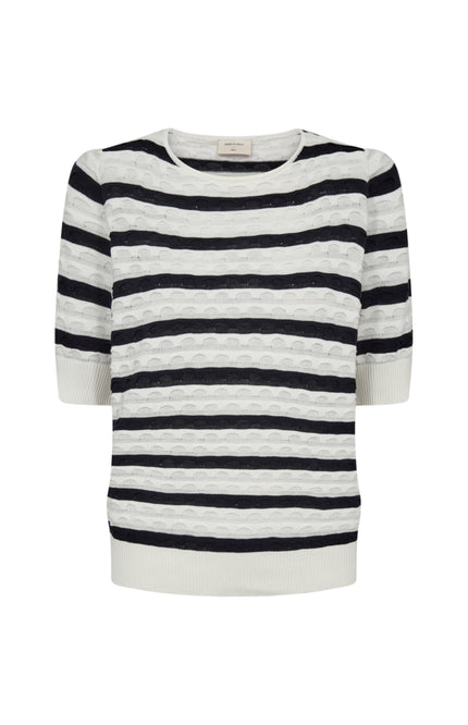 Freequent Trui Fqdodo Stripe Star Offwhite Navy Blazer 207671 Stretchshop.nl