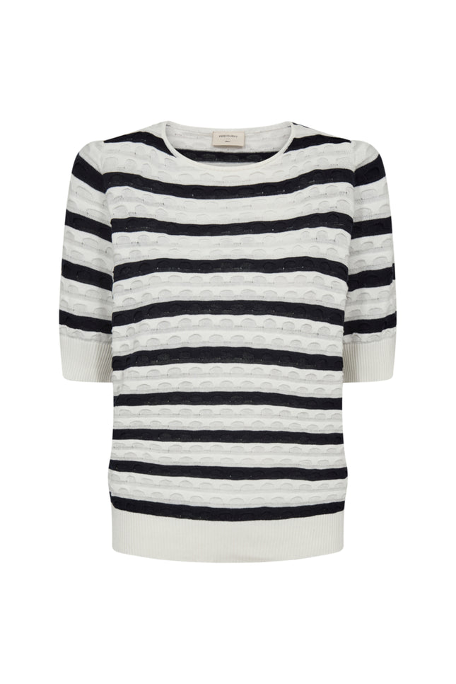 Freequent Trui Fqdodo Stripe Star Offwhite Navy Blazer 207671 Stretchshop.nl