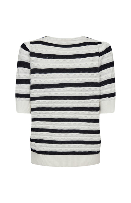 Freequent Trui Fqdodo Stripe Star Offwhite Navy Blazer 207671 Stretchshop.nl