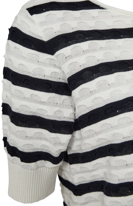 Freequent Trui Fqdodo Stripe Star Offwhite Navy Blazer 207671 Stretchshop.nl