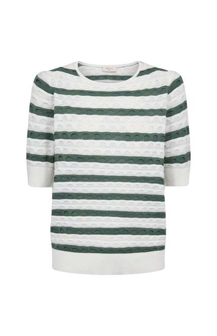 Freequent Trui Fqdodo Stripe Star Offwhite Dark Forest 207671 Stretchshop.nl