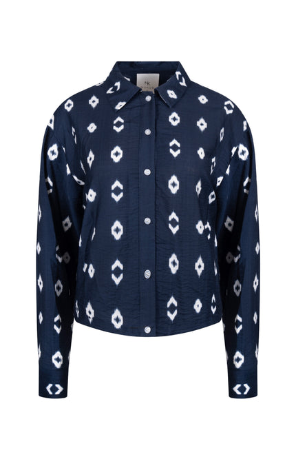 Nukus Blouse Newport Navy NKS02141 Stretchshop.nl