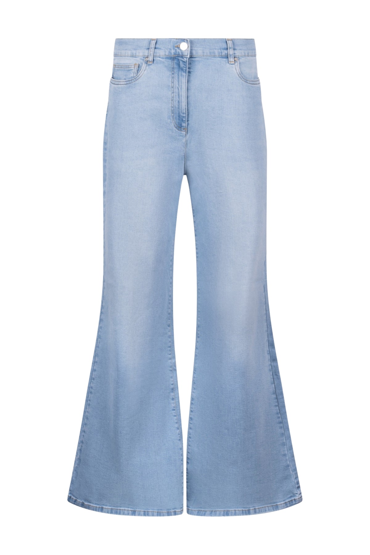 Nukus Senna bleached denim jeans met rechte pasvorm en faded afwerking, zichtbaar op een model.