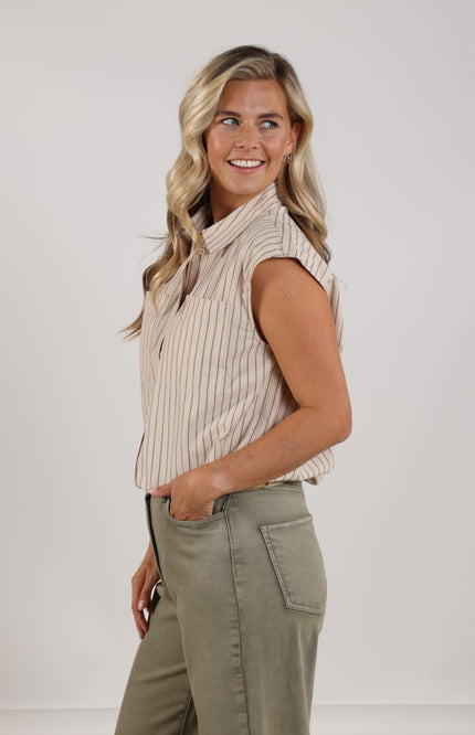 Top Abby Stripe Sand NKS01144