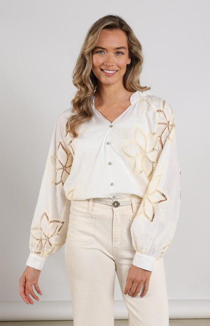 Blouse Bridget Embroidery Offwhite NKS02139