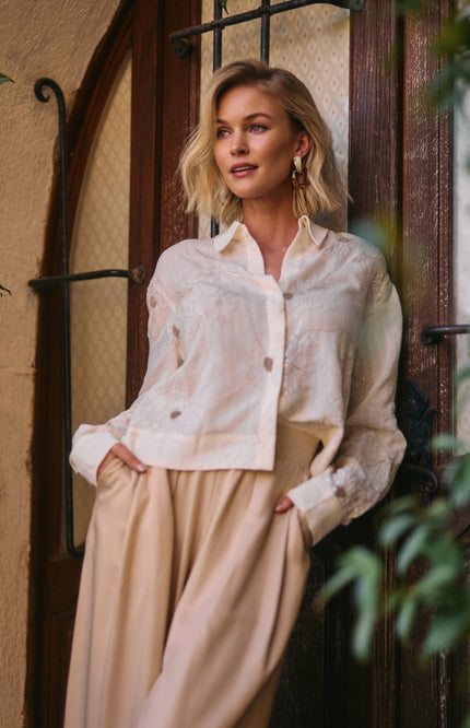 Blouse Adora Embroidery Offwhite NKS02167