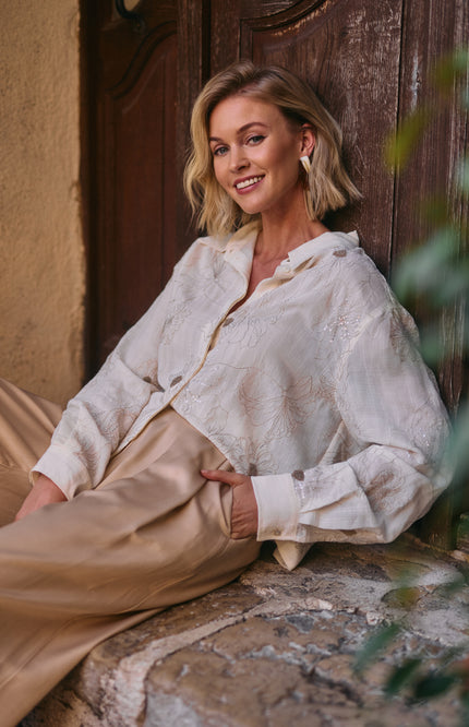 Blouse Adora Embroidery Offwhite NKS02167