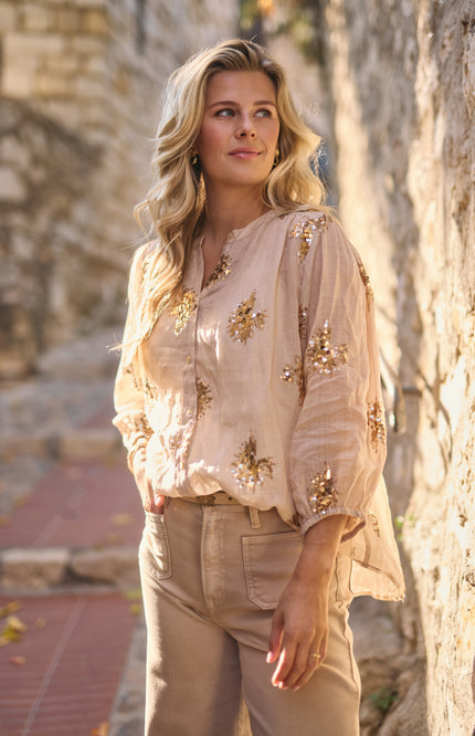 Blouse Lynn Paillet Sand Gold NKS02175