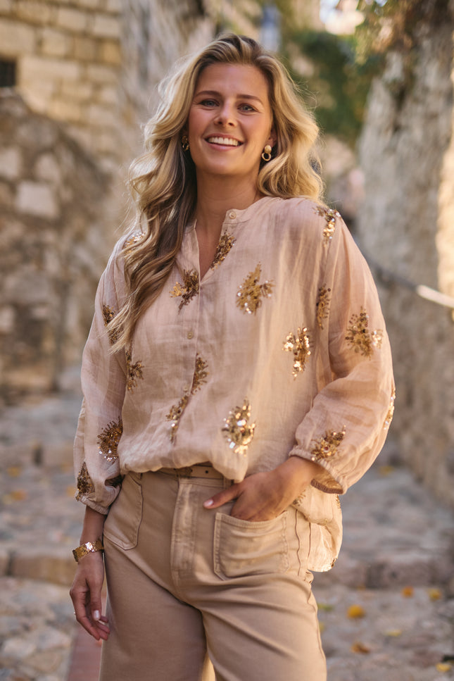 Blouse Lynn Paillet Sand Gold NKS02175