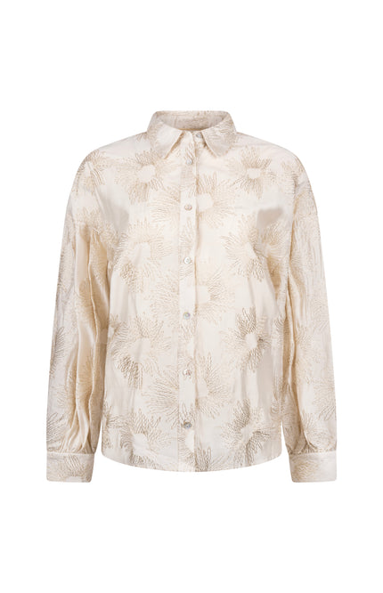 Blouse Nola Embroidery Offwhite Gold NKS02181