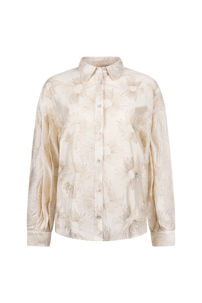 Blouse Nola Embroidery Offwhite Gold NKS02181