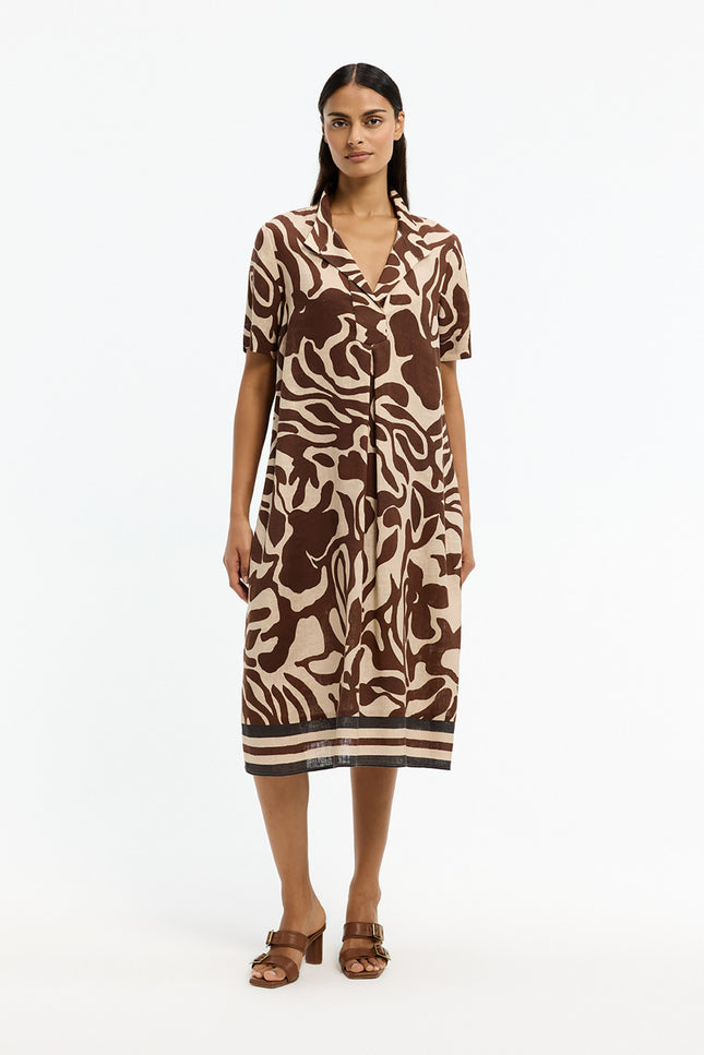 Xandres Jurk Kirania Tobacco 14553-1715 Stretchshop.nl