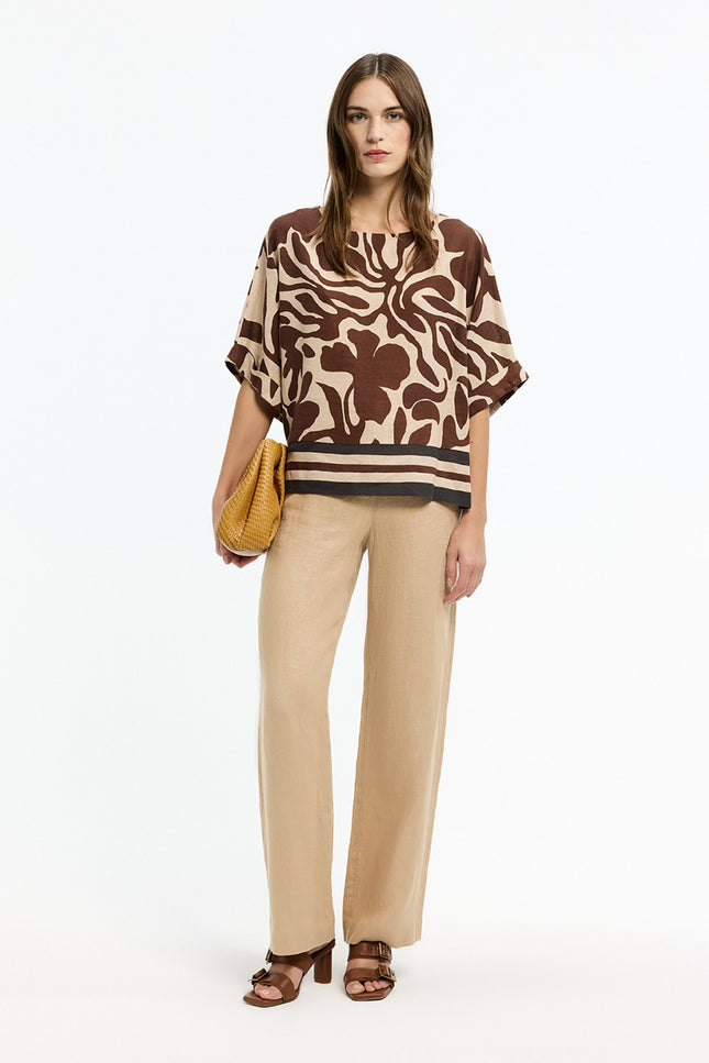 Xandres Blouse Himano Tobacco 61630-1715 Stretchshop.nl