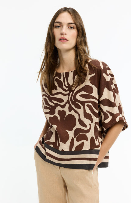 Xandres Blouse Himano Tobacco 61630-1715 Stretchshop.nl
