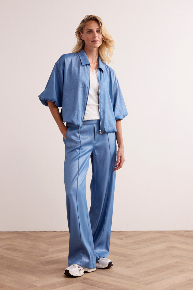 Tramontana Broek Coated Wide Leg Breezy Blue C08-19-101 2 Stretchshop.nl