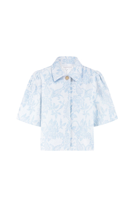 Tramontana Jacket Denim Jacquard Light Blue Denim C10-19-801 2 Stretchshop.nl