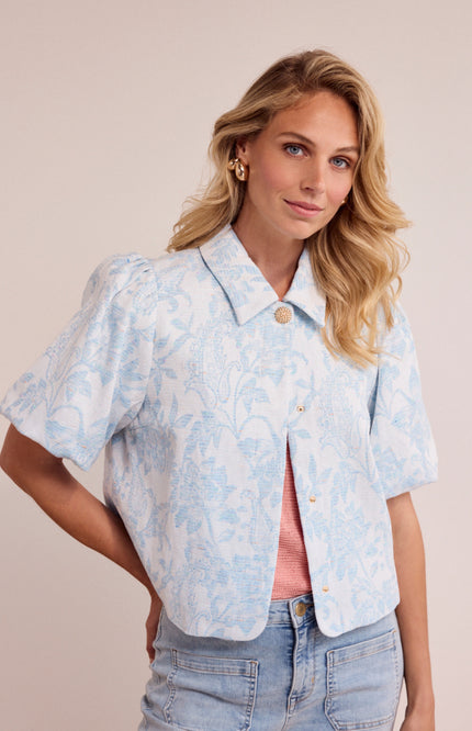 Tramontana Jacket Denim Jacquard Light Blue Denim C10-19-801 2 Stretchshop.nl