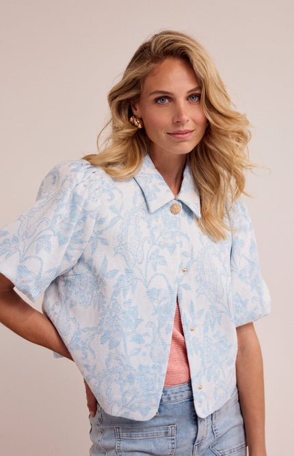 Tramontana Jacket Denim Jacquard Light Blue Denim C10-19-801 2 Stretchshop.nl