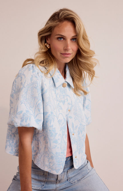 Tramontana Jacket Denim Jacquard Light Blue Denim C10-19-801 2 Stretchshop.nl