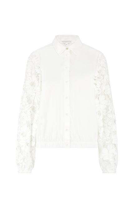 Blouse Fancy Lace Sleeves Offwhite C35-19-301 1