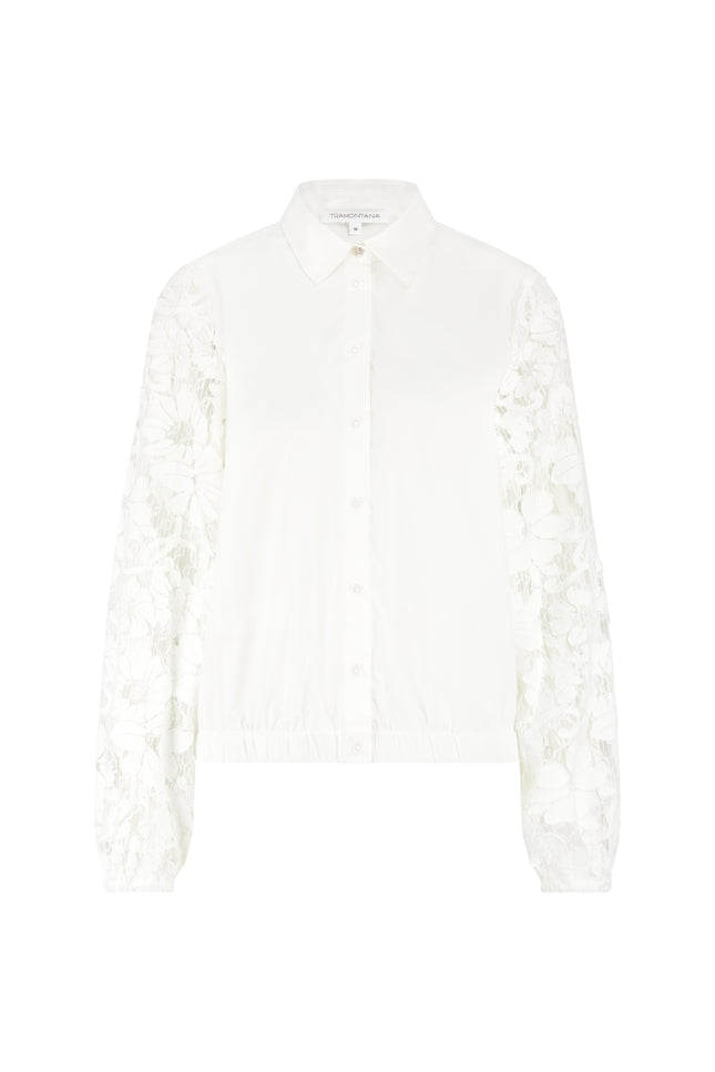 Blouse Fancy Lace Sleeves Offwhite C35-19-301 1