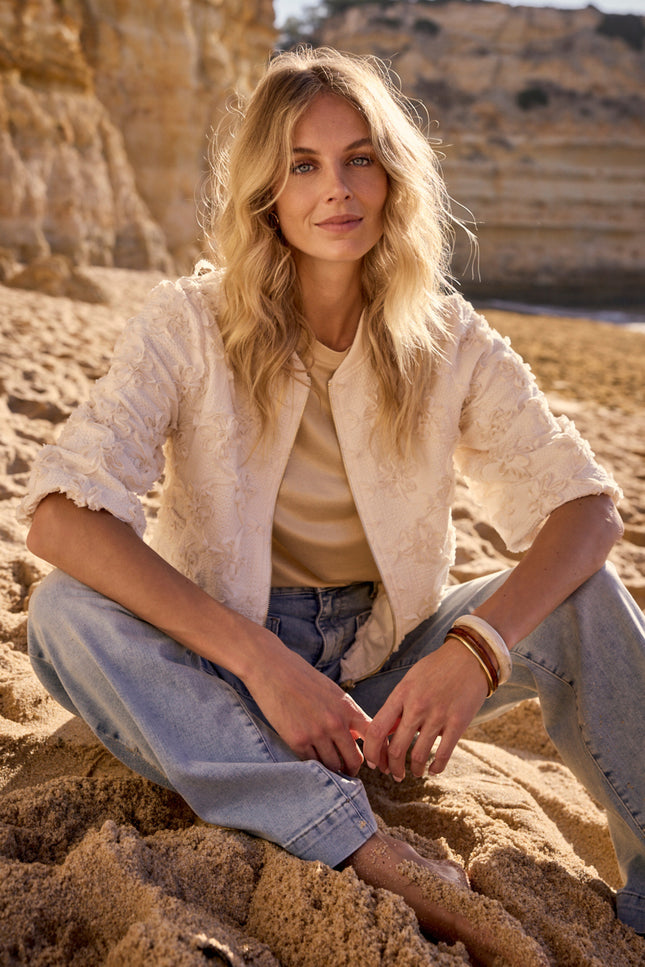 Tramontana Jacket 3D Flower Lace Stone C42-19-801 2 Stretchshop.nl