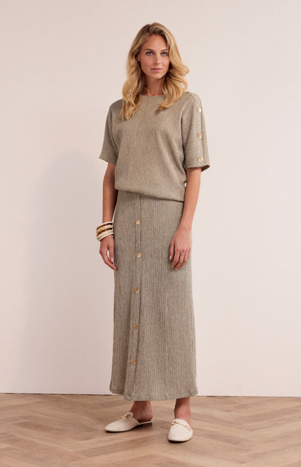 Tramontana Rok Crinkled Maxi Aloe Melange E02-19-201 2 Stretchshop.nl