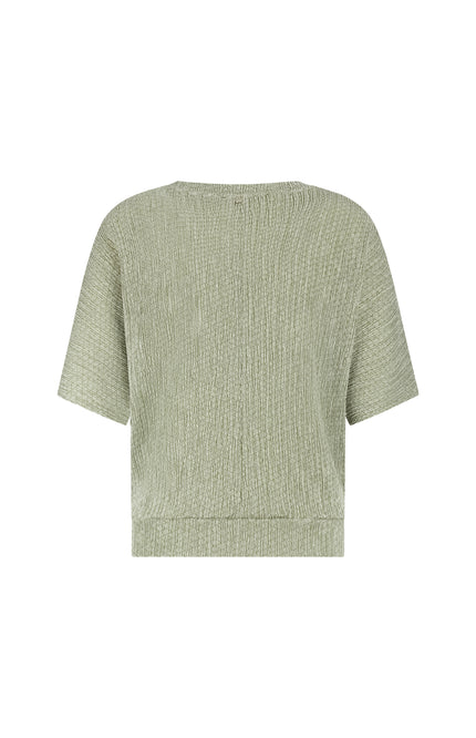 Tramontana Top Crinkled Button Detail Aloe Melange E02-19-401 2 Stretchshop.nl