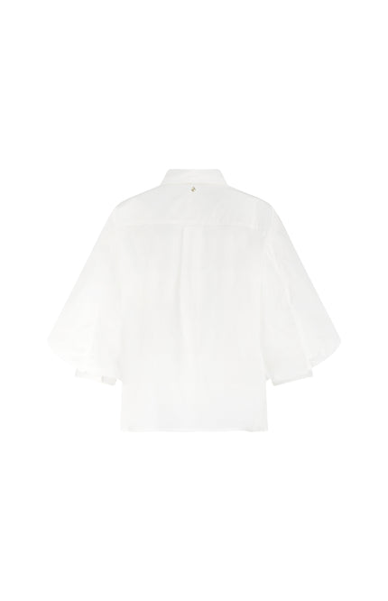 Blouse Poplin Bow Detail Offwhite O02-19-301 1