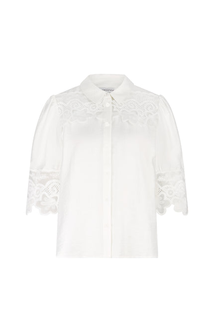 Tramontana Blouse Lace Details Offwhite O06-19-301 2 Stretchshop.nl