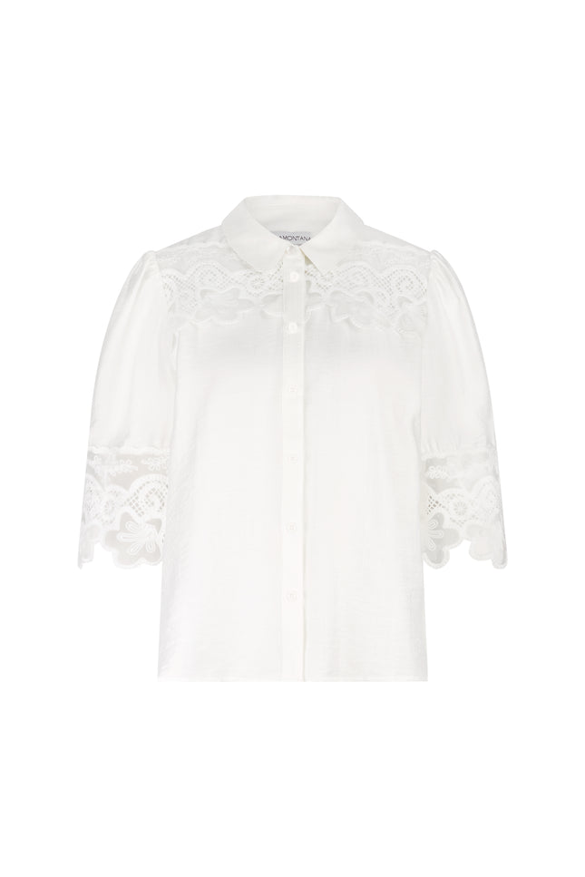 Tramontana Blouse Lace Details Offwhite O06-19-301 2 Stretchshop.nl
