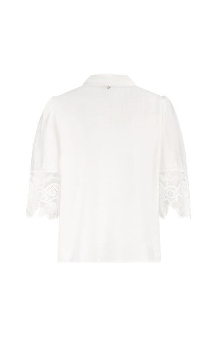 Tramontana Blouse Lace Details Offwhite O06-19-301 2 Stretchshop.nl