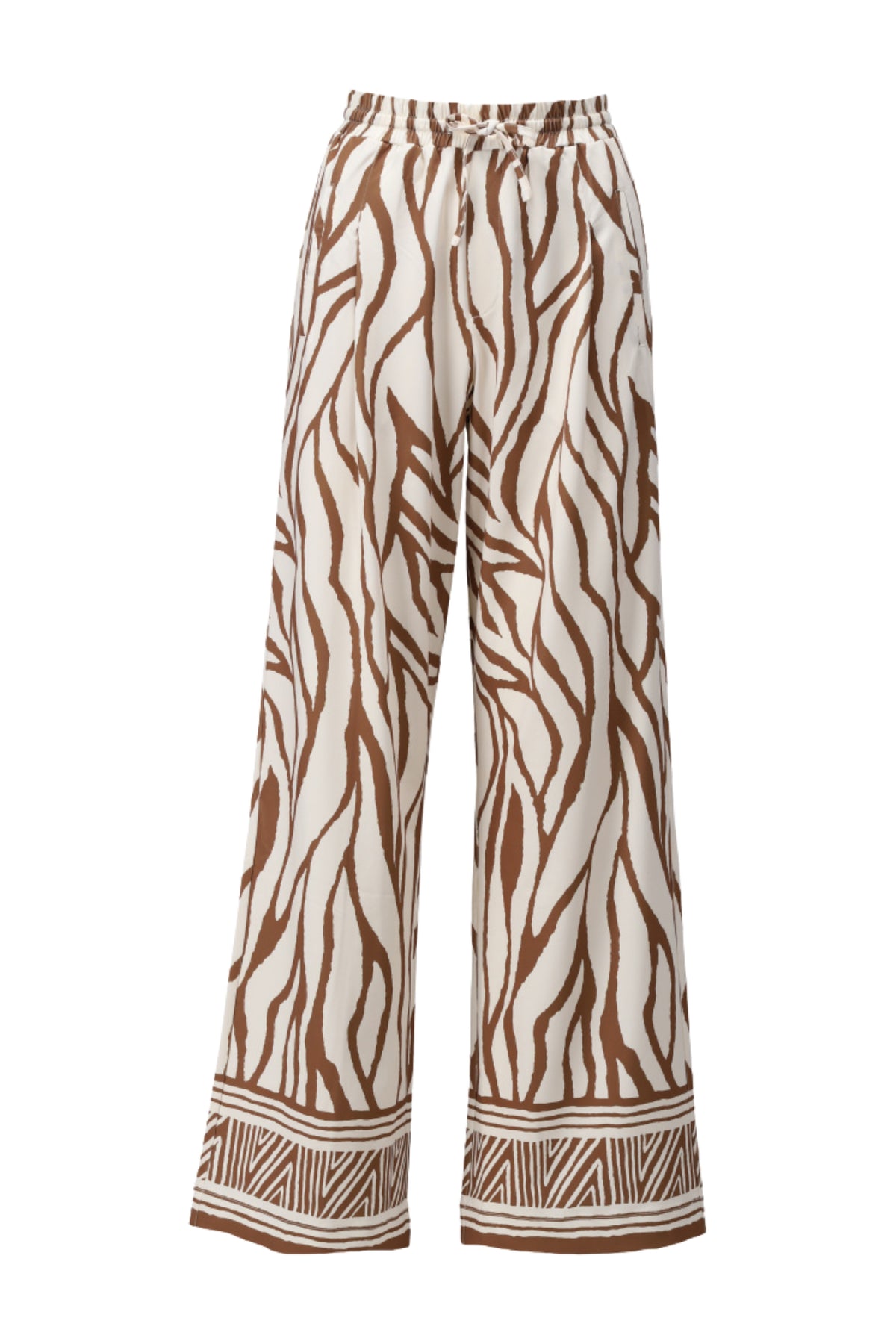 K-design print broek met opvallend patroon, casual model met elastische taille en comfortabel draagcomfort.