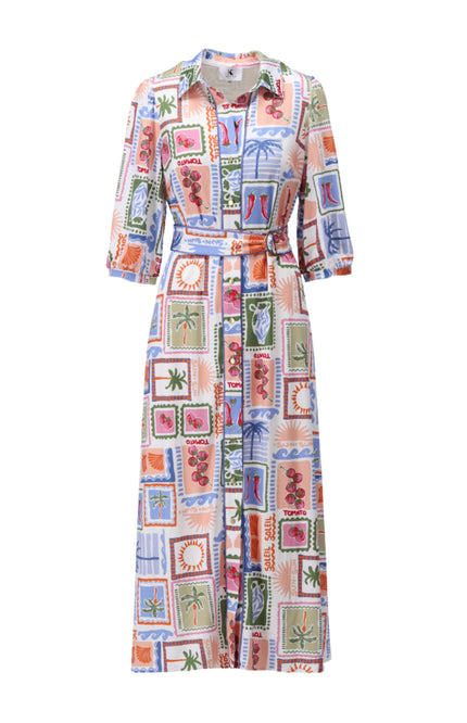 K-design Jurk Maxi Met Design C302-P096 Stretchshop.nl
