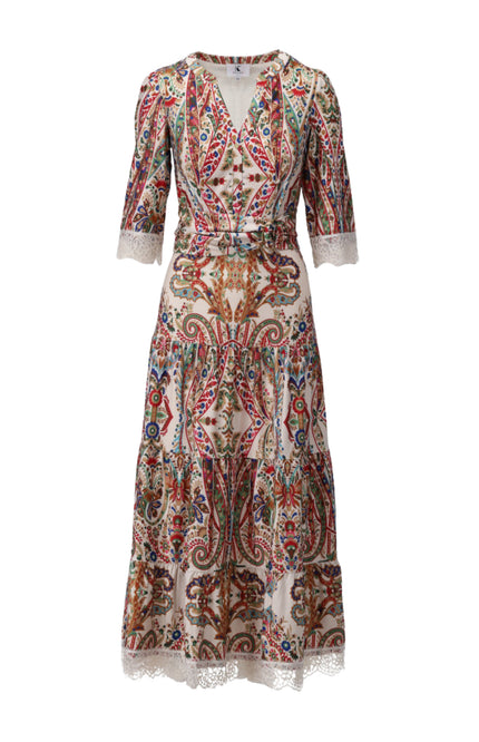 K-design Jurk Maxi Met Design & Kant C301-P095 Stretchshop.nl