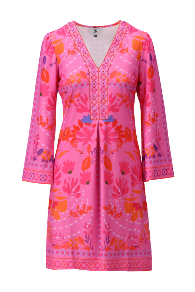 Jurk V-hals Met Design C415-P130