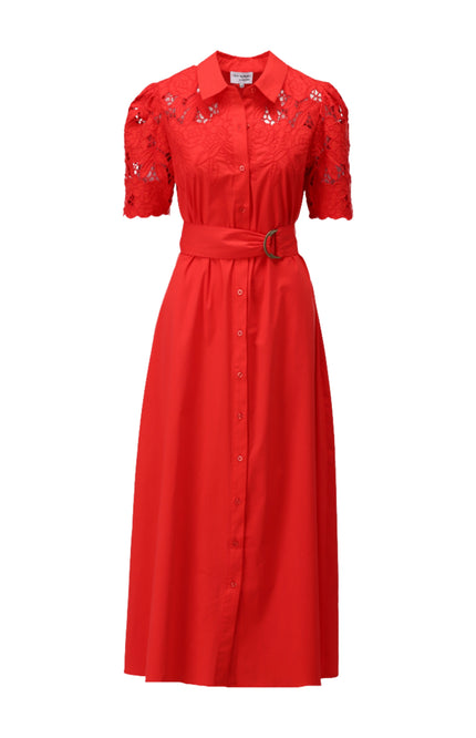 K-design Jurk Maxi Met Design & Borduursel Tomato C734L Stretchshop.nl