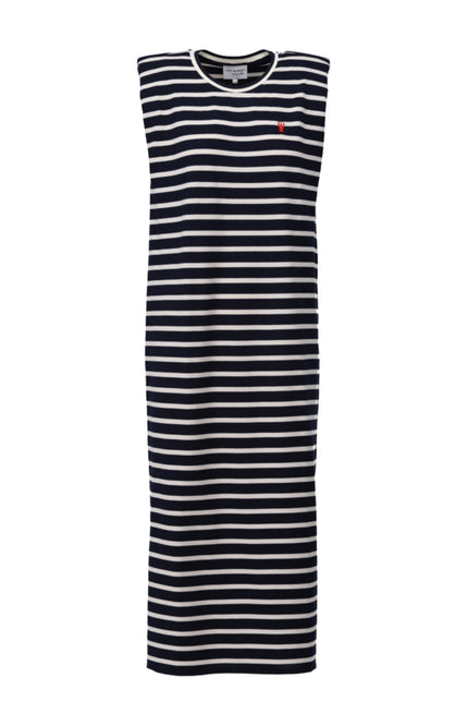 Jurk Midi Mouwloos Gestreept Navy C752L