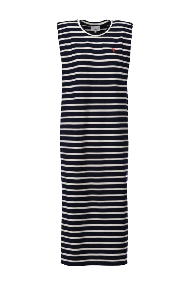 Jurk Midi Mouwloos Gestreept Navy C752L